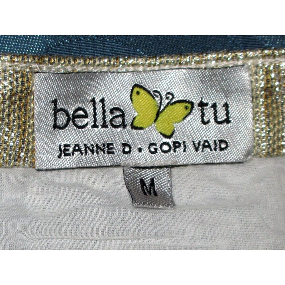 'Bella Tu' Boho Ivory Embellished Tunic ✨ Gold Sequin Sheer Kurta Top - Picture 7 of 7